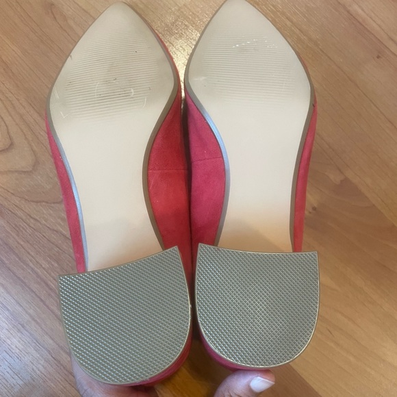 Steve Madden Red suede chunky pointy toe heel - Picture 4 of 5